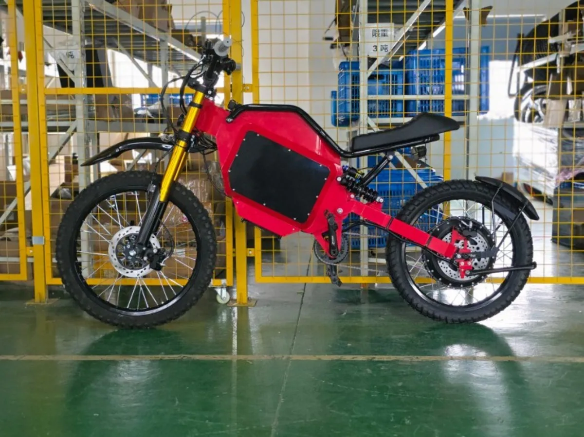 84V 70Ah Brushless Electric Off-Road Bike 25kW Motor High-Carbon Steel Frame