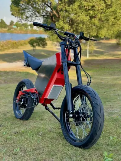 15000W Peak-Power Electric City E-Bike | 72V 70Ah Lithium Battery | Single-Speed Rear Hub Motor | High-Carbon Steel Frame — Media 1