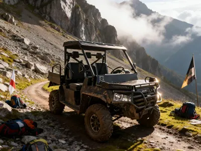 High-quality All Terrain 3 Wheel Off-road UTV Multi-purpose Vehicle Side-by-Side Gasoline 4 Stroke Switchable 2WD/4WD Differential — Media 1